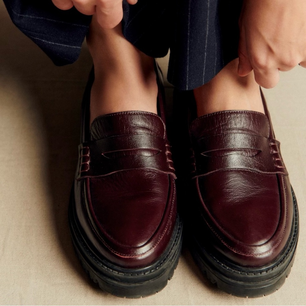Sezane Classic Loafers - Burgundy - Picture 2 of 4